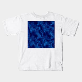 Diamond Chevrons in Black and Classic Blue Vintage Faux Foil Art Deco Vintage Foil Pattern Kids T-Shirt